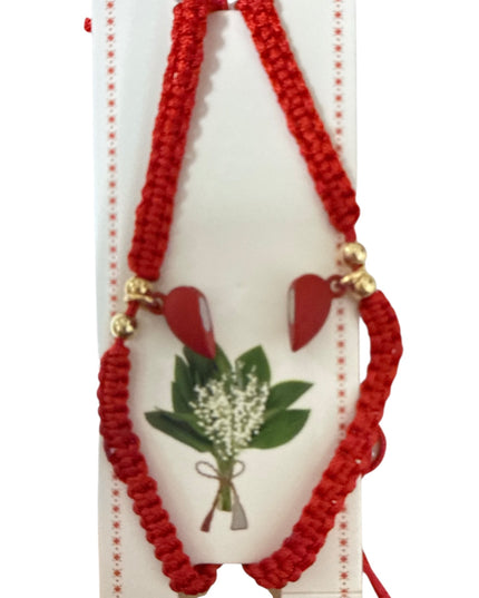Set 2 brățări Inimă magnetică Best Friends și șnur reglabil, Cod 1110-12