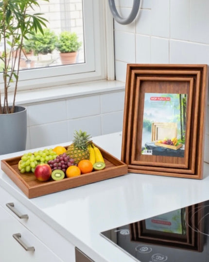 Tavă decorativă 3/set din lemn 40x30cm