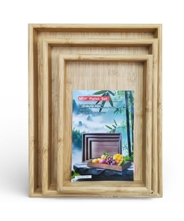 Tavă decorativă 3/set din lemn 40x30cm