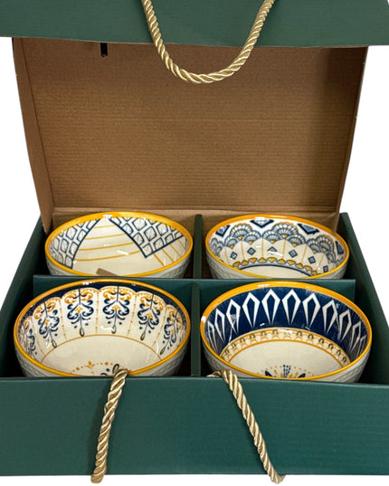 Set cadou 4 boluri Greetings din ceramică cod1113-5