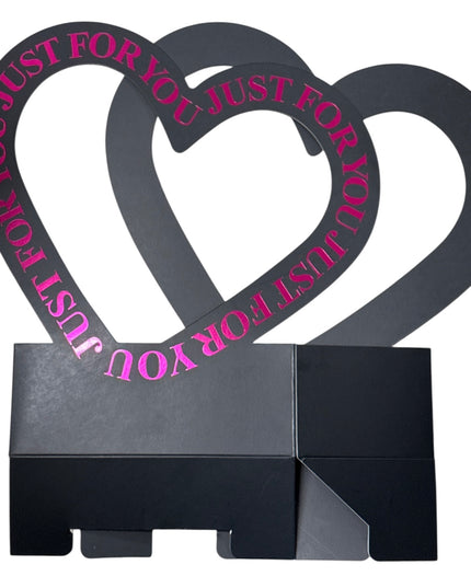 Cutie decorativă cu inimă „Just For You” culoare Negru 30x20cm