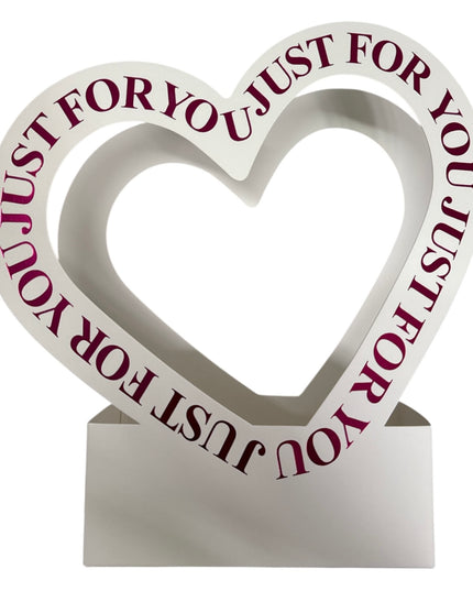 Cutie decorativă cu inimă „Just For You” culoare Alb 30x20cm