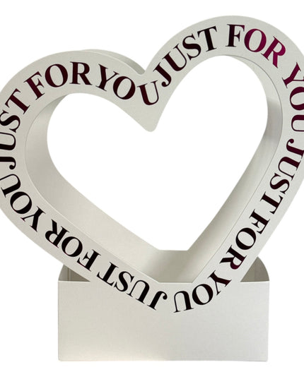 Cutie decorativă cu inimă „Just For You” culoare Alb 30x20cm