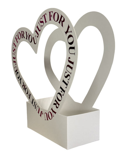 Cutie decorativă cu inimă „Just For You” culoare Alb 30x20cm
