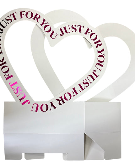 Cutie decorativă cu inimă „Just For You” culoare Alb 30x20cm