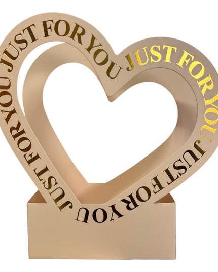 Cutie decorativă cu inimă „Just For You” culoare Auriu 30x20cm
