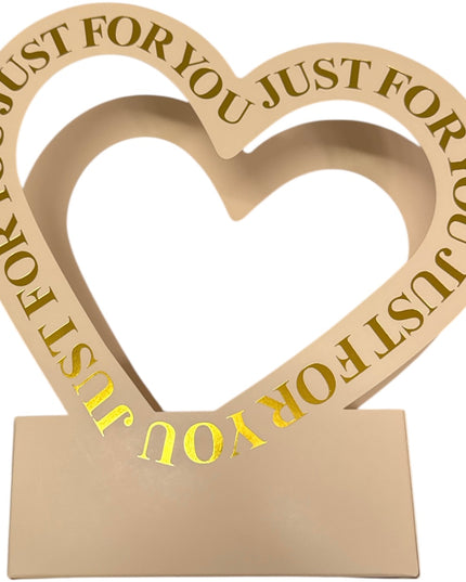 Cutie decorativă cu inimă „Just For You” culoare Auriu 30x20cm