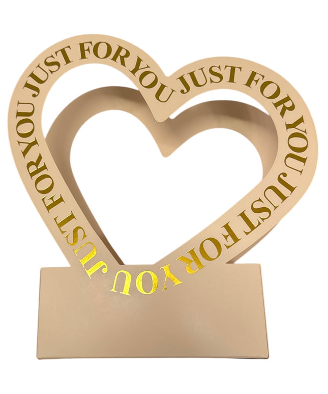 Cutie decorativă cu inimă „Just For You” culoare Auriu 30x20cm