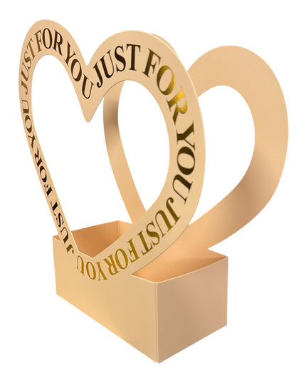 Cutie decorativă cu inimă „Just For You” culoare Auriu 30x20cm