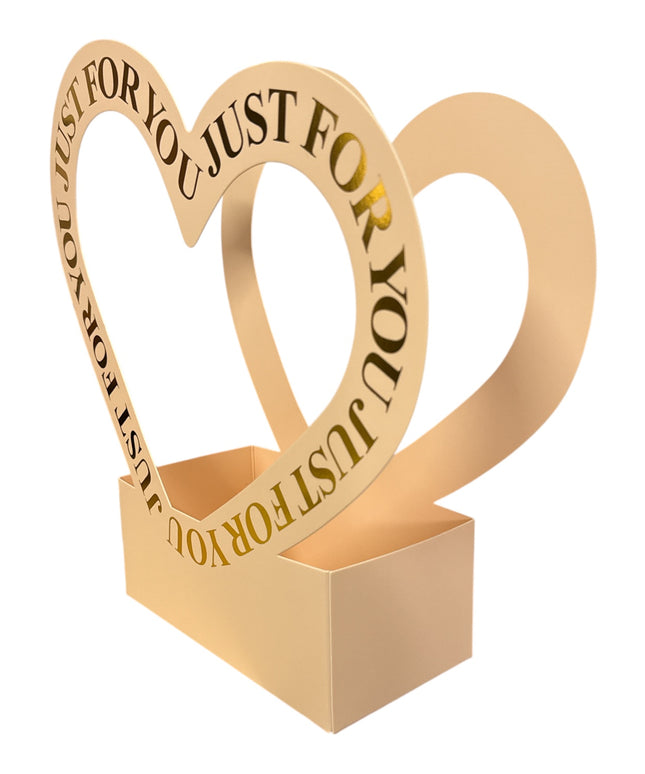 Cutie decorativă cu inimă „Just For You” culoare Auriu 30x20cm