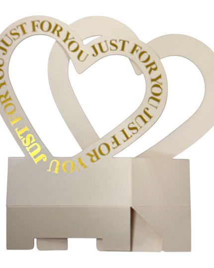 Cutie decorativă cu inimă „Just For You” culoare Auriu 30x20cm