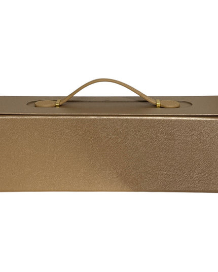Cutie cadou pliabilă cu închidere magnetică și mâner – Auriu elegant 33x10cm