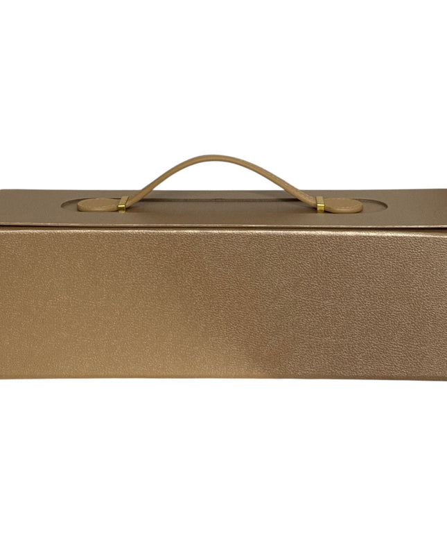 Cutie cadou pliabilă cu închidere magnetică și mâner – Auriu elegant 33x10cm