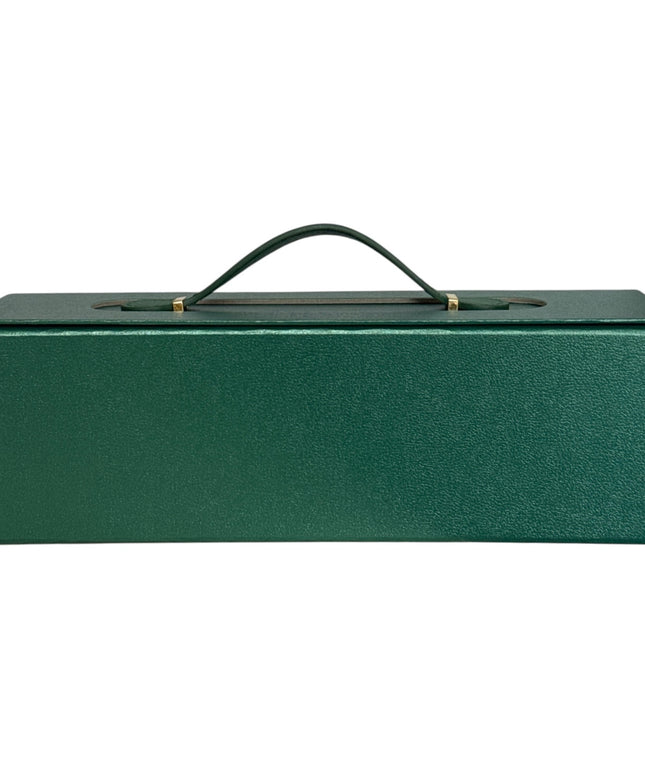 Cutie cadou pliabilă cu închidere magnetică și mâner – Verde elegant 33x10cm