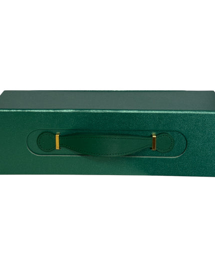 Cutie cadou pliabilă cu închidere magnetică și mâner – Verde elegant 33x10cm