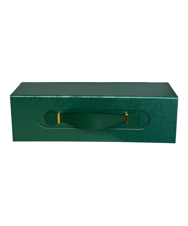 Cutie cadou pliabilă cu închidere magnetică și mâner – Verde elegant 33x10cm