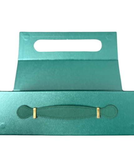 Cutie cadou pliabilă cu închidere magnetică și mâner – Verde elegant 33x10cm