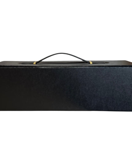 Cutie cadou pliabilă cu închidere magnetică și mâner – Negru elegant 33x10cm