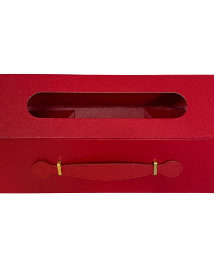 Cutie cadou pliabilă cu închidere magnetică și mâner – Roșu elegant 33x10cm