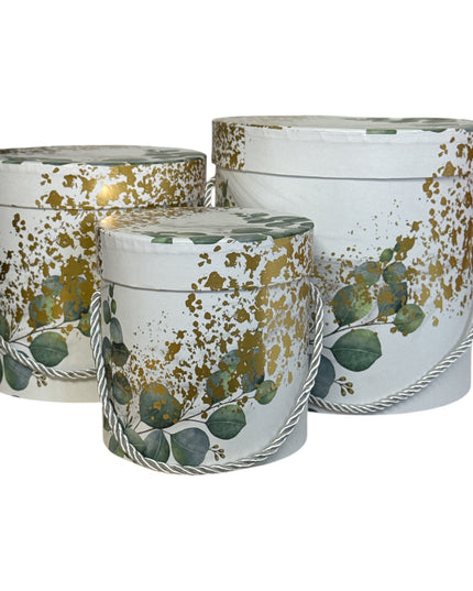 Set 3 cutii rotunde decorative model Floral