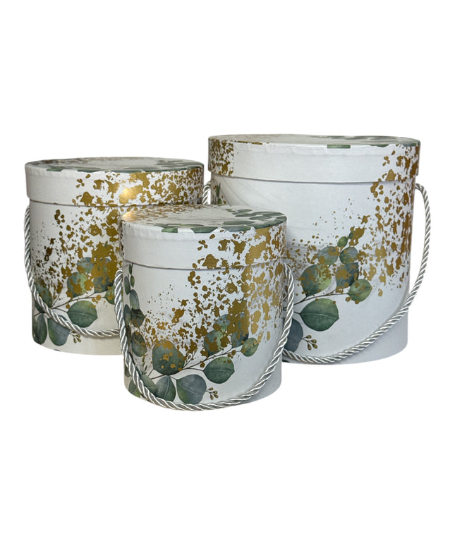 Set 3 cutii rotunde decorative model Floral