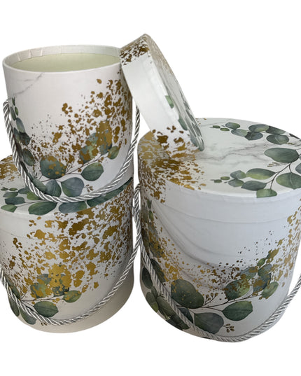 Set 3 cutii rotunde decorative model Floral