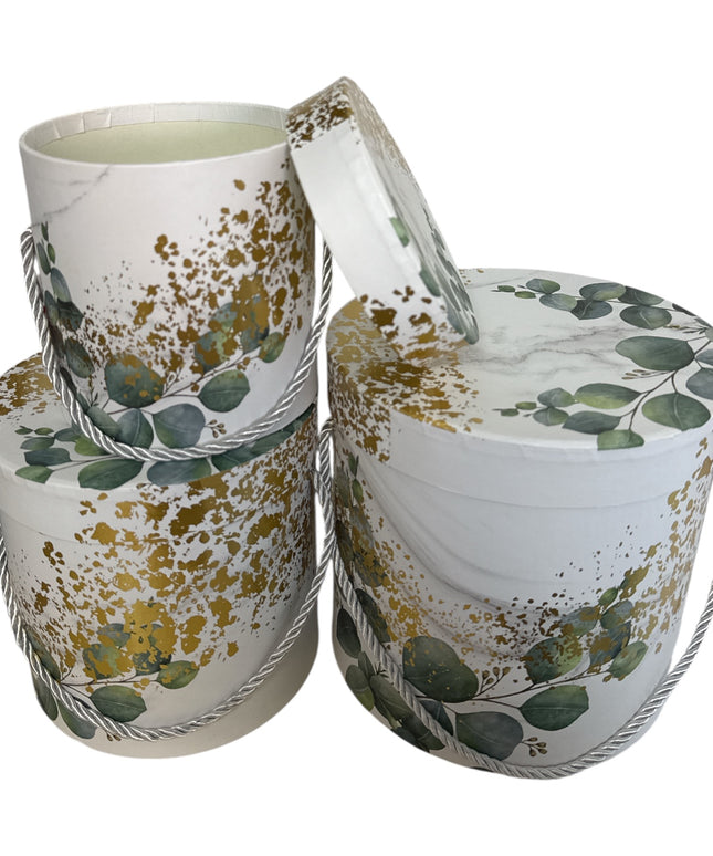 Set 3 cutii rotunde decorative model Floral