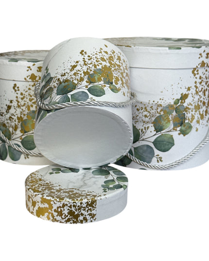 Set 3 cutii rotunde decorative model Floral