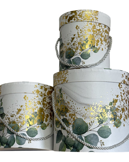 Set 3 cutii rotunde decorative model Floral