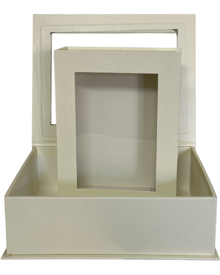 Set 2 cutii decorative cu fereastră 26x20cm