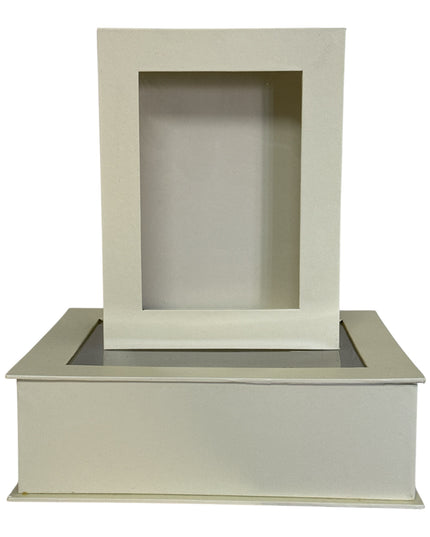 Set 2 cutii decorative cu fereastră 26x20cm