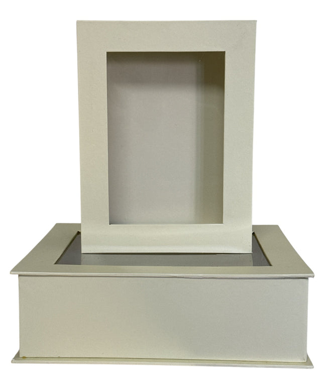 Set 2 cutii decorative cu fereastră 26x20cm