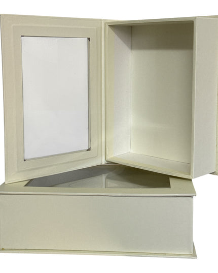 Set 2 cutii decorative cu fereastră 26x20cm