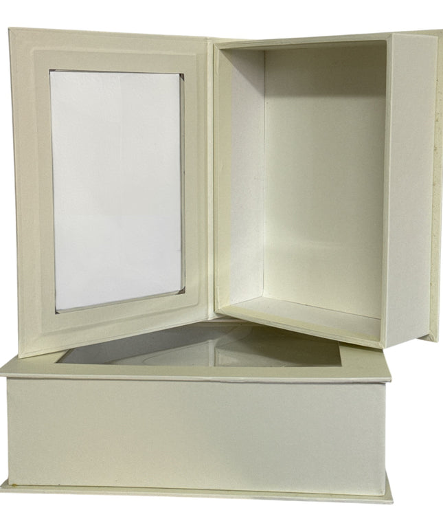 Set 2 cutii decorative cu fereastră 26x20cm