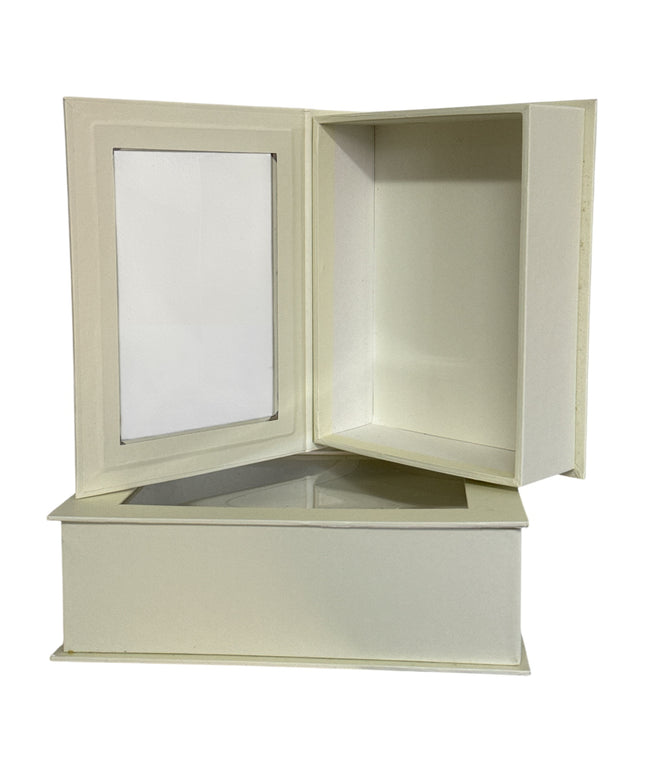 Set 2 cutii decorative cu fereastră 26x20cm