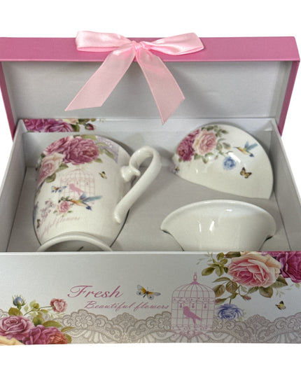 Set cadou cană cu infuzor – design floral
