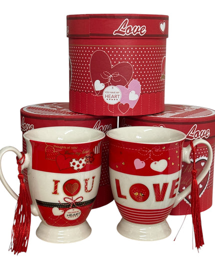 Set cadou cană cu ciucure – design Love