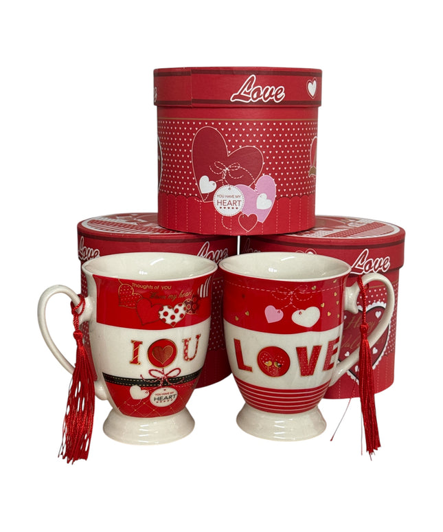 Set cadou cană cu ciucure – design Love