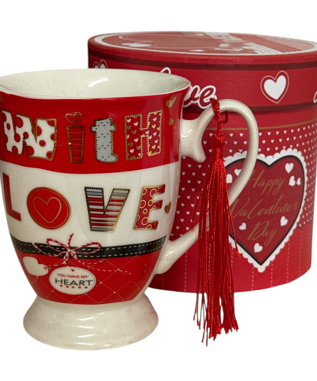 Set cadou cană cu ciucure – design Love
