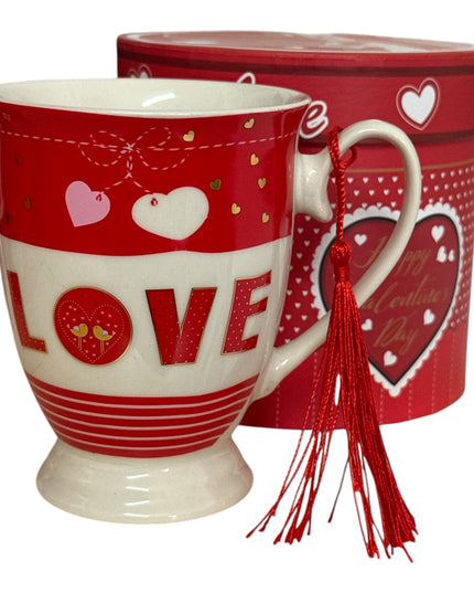 Set cadou cană cu ciucure – design Love