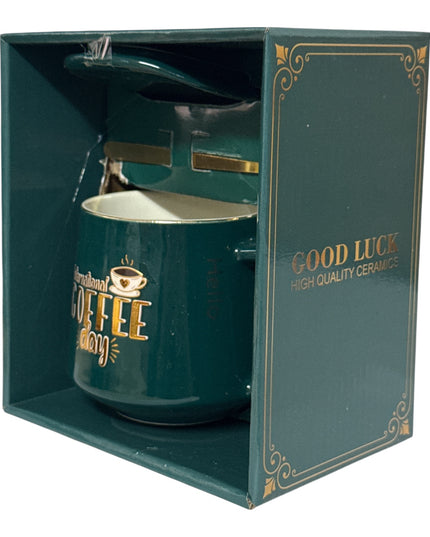 Set cadou cană cu capac și linguriță Gold HM450