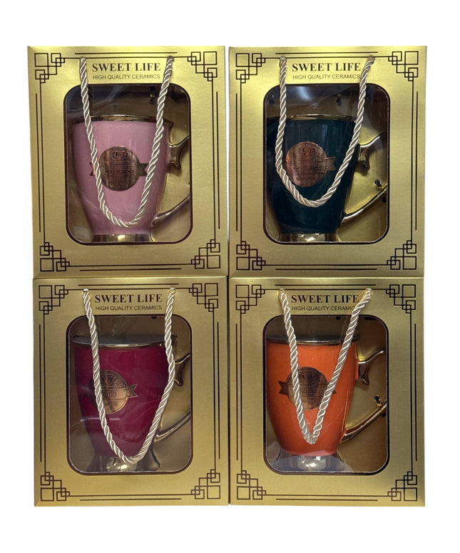 Set cadou cană cu linguriță Gold HM281