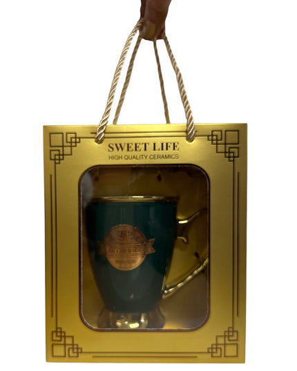 Set cadou cană cu linguriță Gold HM281