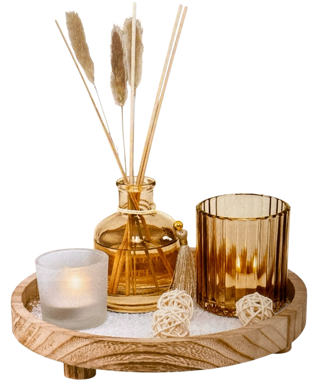 Set cadou aromaterapie – Difuzor cu bețișoare și lumânări decorative 1144-2