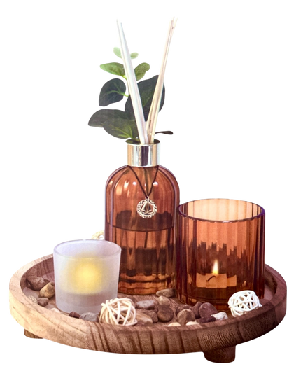 Set cadou aromaterapie – Difuzor cu bețișoare și lumânări decorative 1144-3