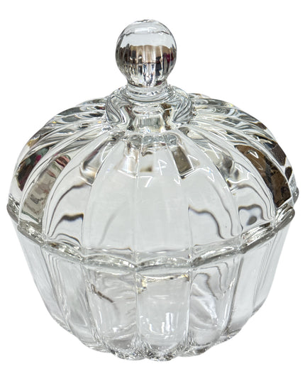 Set cadou decorativ – bombonieră din sticlă cu capac 1142-6