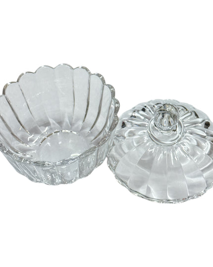 Set cadou decorativ – bombonieră din sticlă cu capac 1142-6