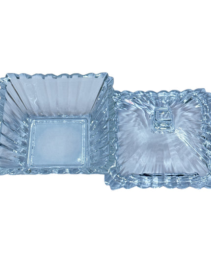 Set cadou decorativ – bombonieră din sticlă cu capac 1142-7