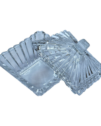 Set cadou decorativ – bombonieră din sticlă cu capac 1142-7