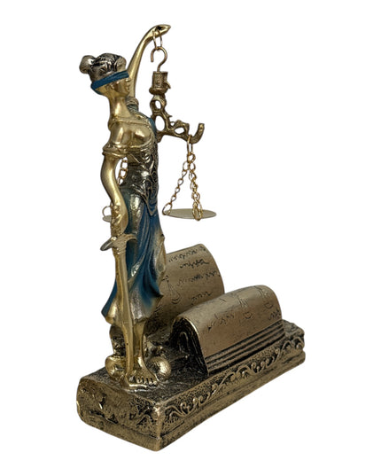 Statuetă Zeița Justiției -Suport cărți vizită 18cm cod1162-4